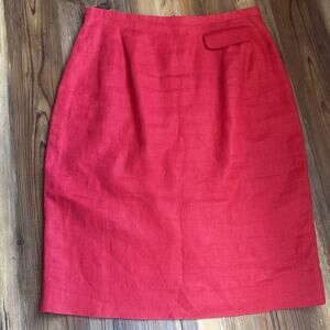 Vintage Ann Taylor 100% linen Knee Length skirt size 8 RARE TAG Made In Korea